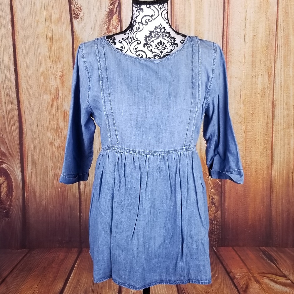 Coincidence & Chance Blue Denim 3/4 Sleeve Tunic